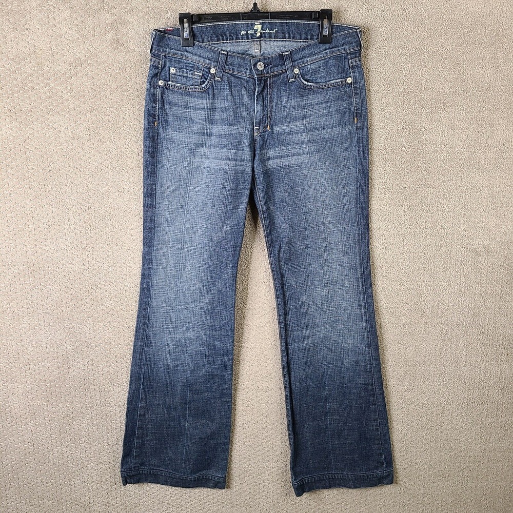 7 For All Mankind Blue Flare & Wide Leg Jeans